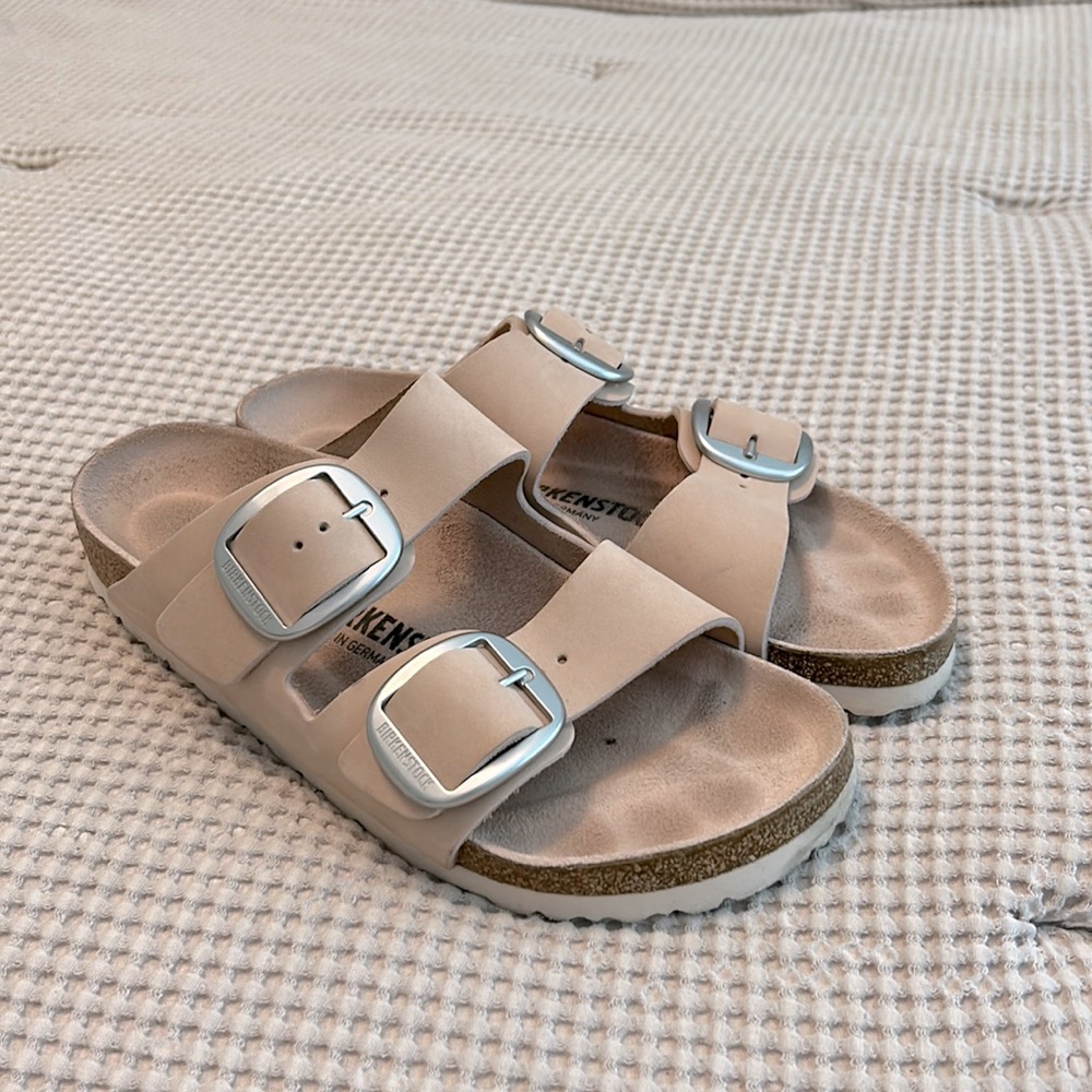 Baby Pink Large Buckle Birkenstocks